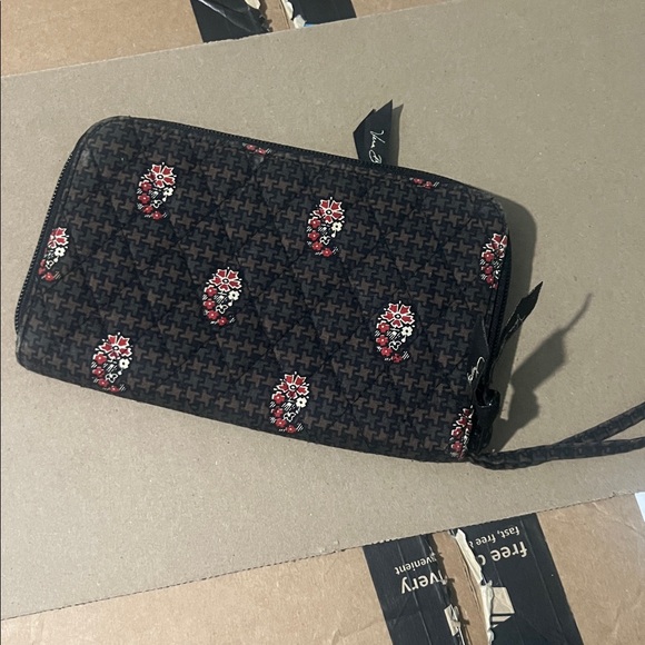 Vera Bradley Black and Red Patterned Wallet - Picture 2 of 5